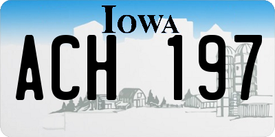 IA license plate ACH197