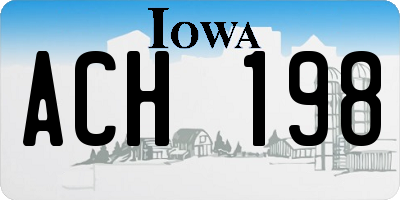 IA license plate ACH198