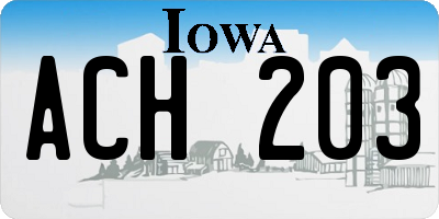 IA license plate ACH203