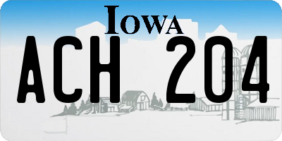IA license plate ACH204