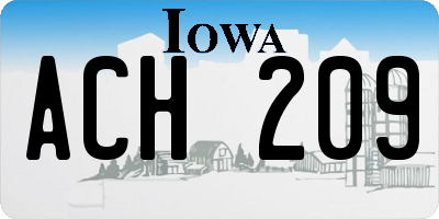 IA license plate ACH209