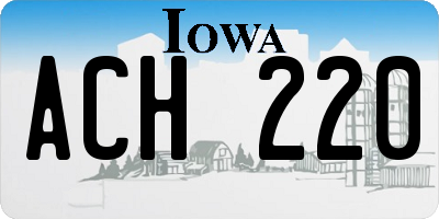 IA license plate ACH220