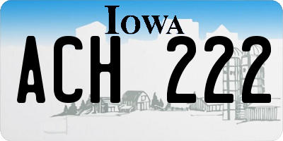 IA license plate ACH222