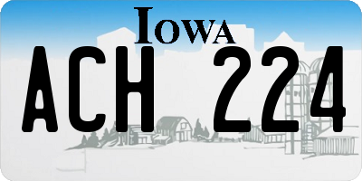 IA license plate ACH224
