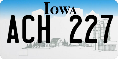 IA license plate ACH227