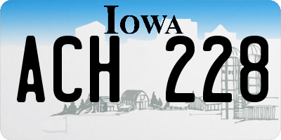 IA license plate ACH228