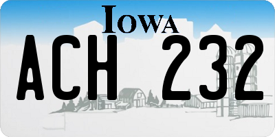 IA license plate ACH232