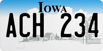 IA license plate ACH234