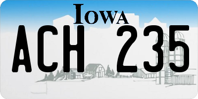 IA license plate ACH235