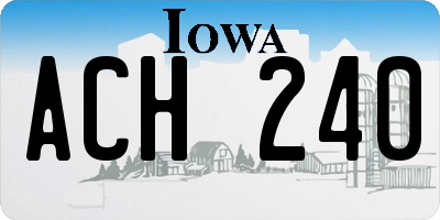 IA license plate ACH240