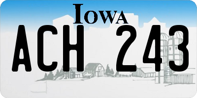 IA license plate ACH243