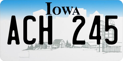 IA license plate ACH245