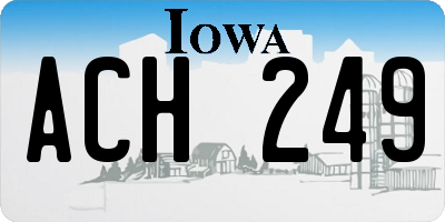 IA license plate ACH249