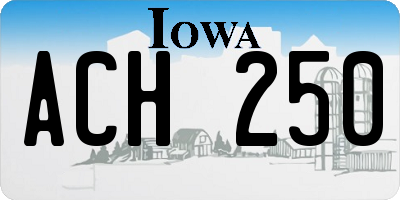 IA license plate ACH250