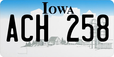 IA license plate ACH258