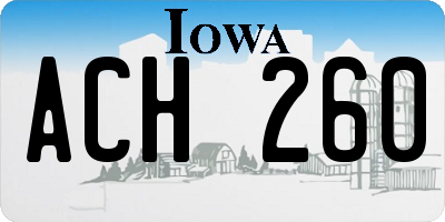IA license plate ACH260
