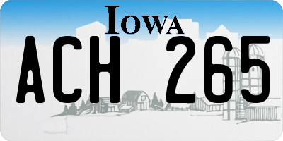 IA license plate ACH265