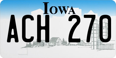 IA license plate ACH270