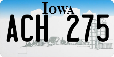 IA license plate ACH275