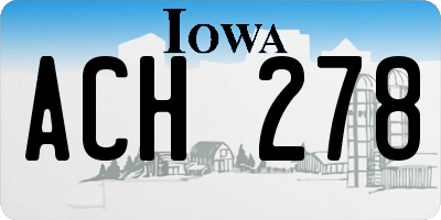 IA license plate ACH278
