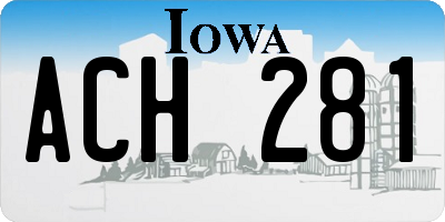 IA license plate ACH281