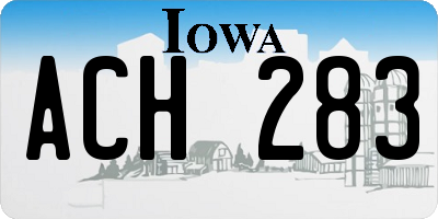 IA license plate ACH283