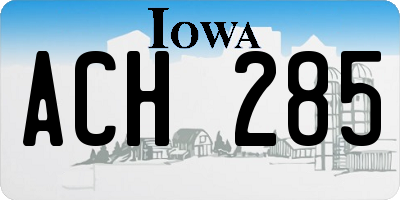 IA license plate ACH285