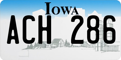 IA license plate ACH286