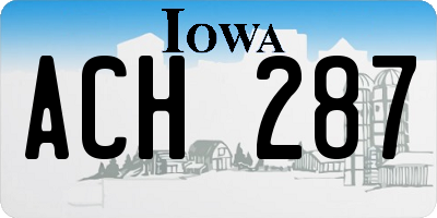 IA license plate ACH287