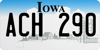IA license plate ACH290