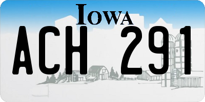 IA license plate ACH291