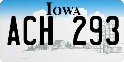 IA license plate ACH293