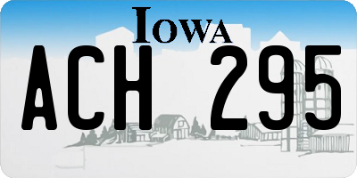 IA license plate ACH295