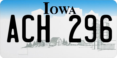 IA license plate ACH296
