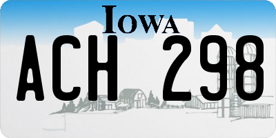 IA license plate ACH298