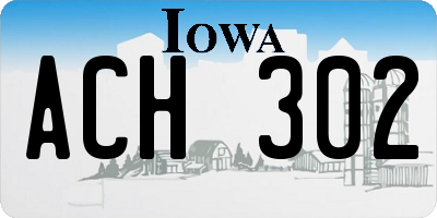 IA license plate ACH302