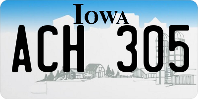 IA license plate ACH305