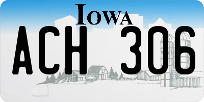 IA license plate ACH306