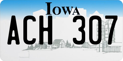 IA license plate ACH307
