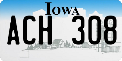 IA license plate ACH308