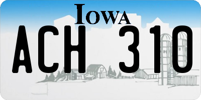 IA license plate ACH310