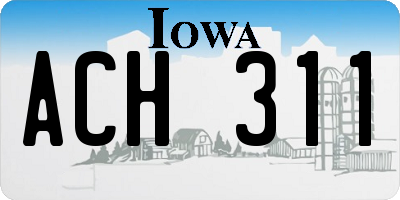IA license plate ACH311