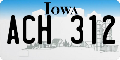 IA license plate ACH312