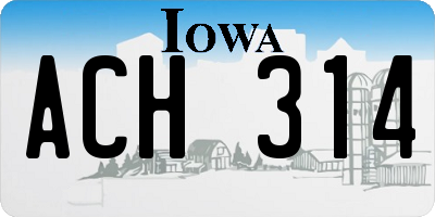 IA license plate ACH314