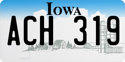 IA license plate ACH319