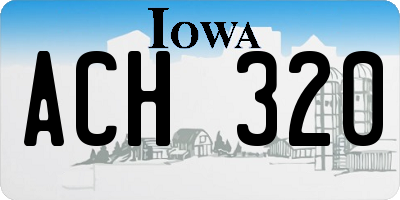 IA license plate ACH320