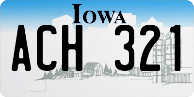 IA license plate ACH321