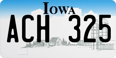 IA license plate ACH325