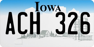 IA license plate ACH326