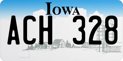 IA license plate ACH328